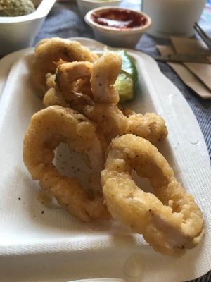 Vegan calamari :) at CactusCat Bar in Barcelona