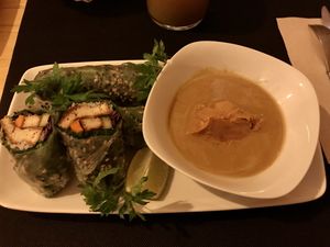Vietnamese rolls at CactusCat Bar in Barcelona