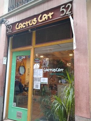 Entrance at CactusCat Bar in Barcelona