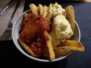 Patatas bravas at CactusCat Bar in Barcelona