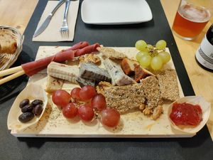 Excellent cheese plate, and that ham was amazing! at CactusCat Bar in Barcelona