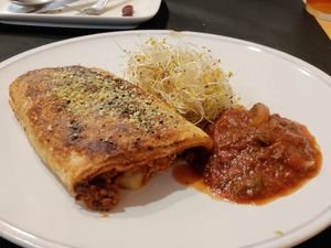 Sausage (chickpea) roll. Delicious! at CactusCat Bar in Barcelona