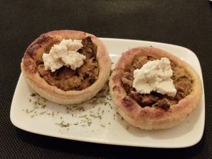 Mushroom tarts at CactusCat Bar in Barcelona