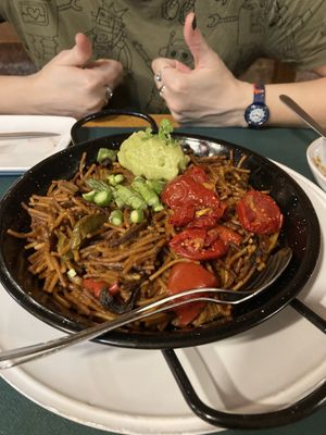 Fideuá with avocado aioli  at CactusCat Bar in Barcelona