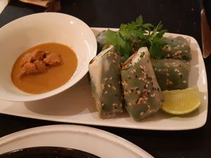 Thai summer rolls at CactusCat Bar in Barcelona