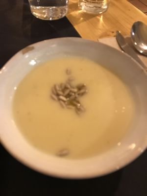 Courgette soup at CactusCat Bar in Barcelona