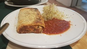 Sausage roll at CactusCat Bar in Barcelona