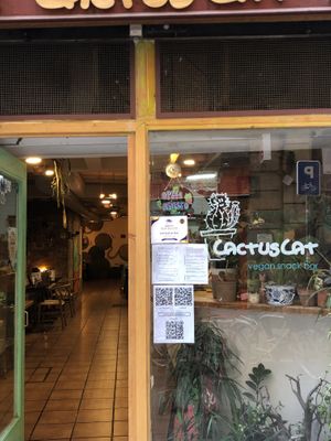 The entrance  at CactusCat Bar in Barcelona