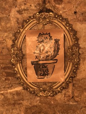 Inside at CactusCat Bar in Barcelona