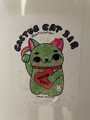 Sticker at CactusCat Bar in Barcelona