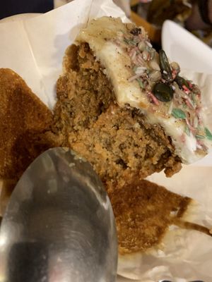 Amazing carrot cupcake  at CactusCat Bar in Barcelona