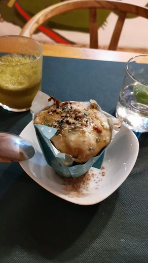 Capcake casero de plátano #Veganuary at CactusCat Bar in Barcelona