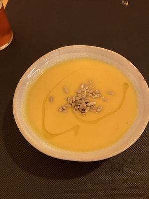 Sopa de calabaza  at CactusCat Bar in Barcelona