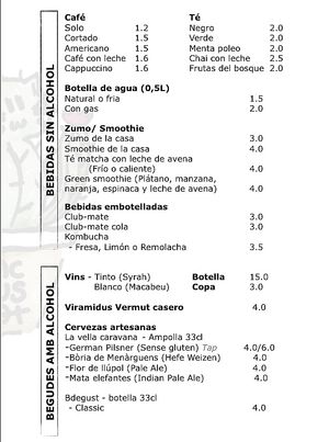 Bebidas  at CactusCat Bar in Barcelona