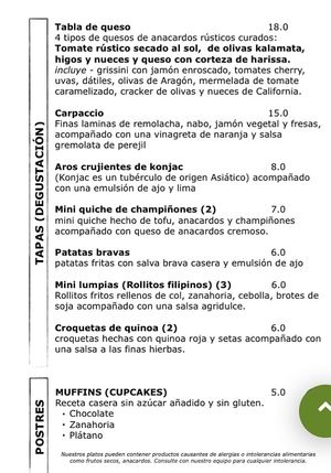 Tapas y postres  at CactusCat Bar in Barcelona