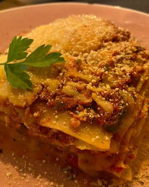 Lasaña at CactusCat Bar in Barcelona