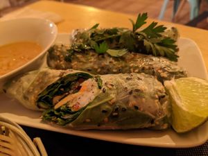 vietnamese summer rolls at CactusCat Bar in Barcelona