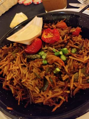 Mushroom fideuá at CactusCat Bar in Barcelona