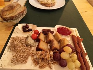 Vegan cheese platter at CactusCat Bar in Barcelona