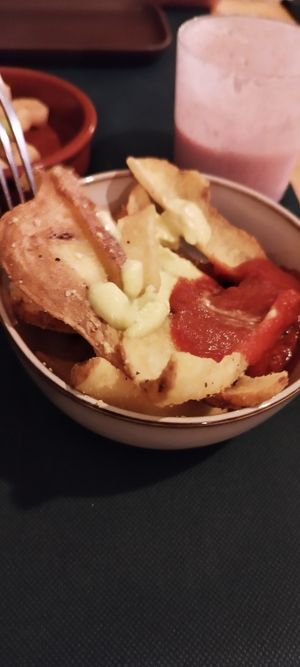 Patatas bravas at CactusCat Bar in Barcelona