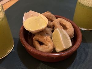 Anelles de konjac #Veganuary at CactusCat Bar in Barcelona