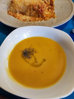 Crema de carbassa inclosa en el combo at CactusCat Bar in Barcelona