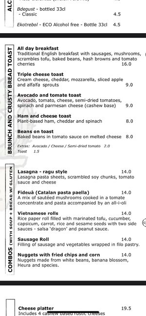 Menu  at CactusCat Bar in Barcelona