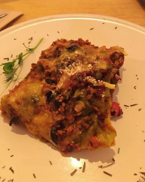 Lasagna (only on Saturdays) at CactusCat Bar in Barcelona