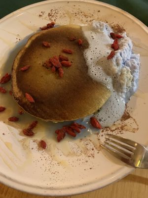 Pancakes with Coconut Whipped Cream at CactusCat Bar in Barcelona