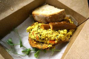 Scrambled Tofu (for take away) at CactusCat Bar in Barcelona