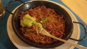 vegan paella at CactusCat Bar in Barcelona