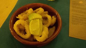amazing vegan calamary at CactusCat Bar in Barcelona