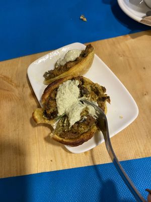 Mushroom quiche at CactusCat Bar in Barcelona