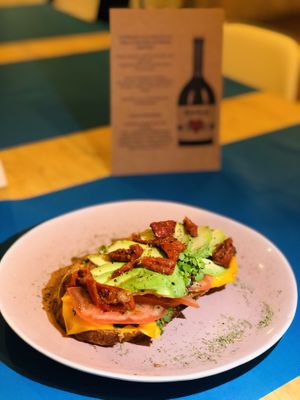 Avocado & tomato toast  at CactusCat Bar in Barcelona