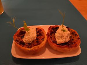 Mushroom mini quiche at CactusCat Bar in Barcelona
