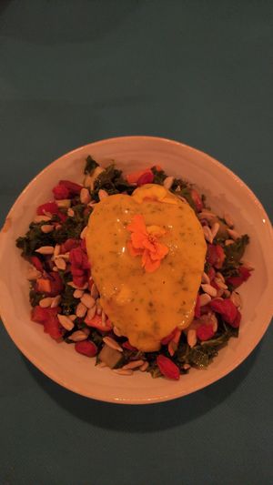 Salad with main at CactusCat Bar in Barcelona