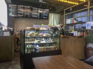 Counter containing the goods  at Laluna Cafe in Gunsan