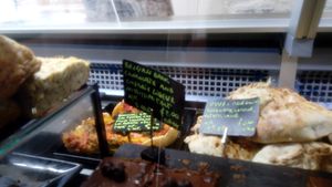 Vegan veg tart at Blasau Delicatessen in Machynlleth