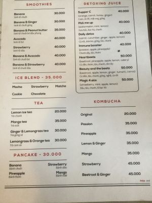 Menu at The Kom in Hoi An