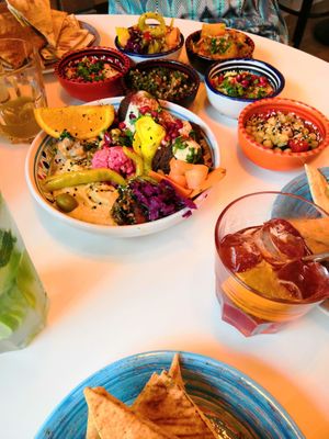 set with hummus and falafel at Falla in Slupsk