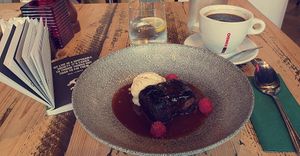 vegan Toffee Pudding at Down to Earth in Glasgow