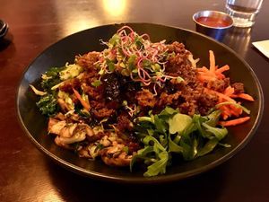 Vegan bibimbowl with Beyond Meat. at Arario Midtown in Reno
