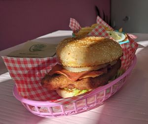 Hawaiian burger at Hello Rosie in Hamilton