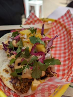 Crispy chick'n tacos at Hello Rosie in Hamilton