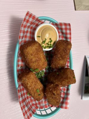 Mac n cheese bites  at Hello Rosie in Hamilton