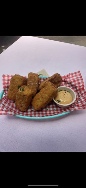 Mac and cheese bites   at Hello Rosie in Hamilton