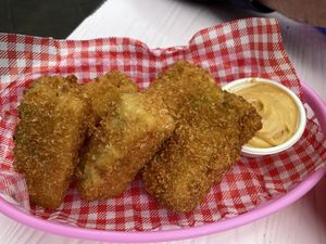 Mac n cheese bites   at Hello Rosie in Hamilton