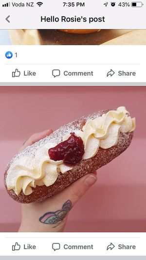 Cream donut at Hello Rosie in Hamilton