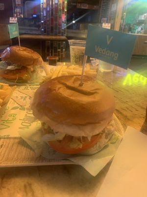 angry chick burger at Vedang - green burger | Mall of Berlin in Berlin
