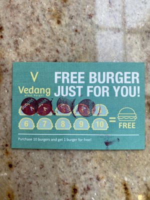 Loyalty card  at Vedang - green burger | Mall of Berlin in Berlin